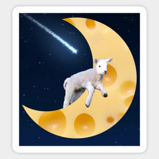 Lamb Jumps over Moon Sticker